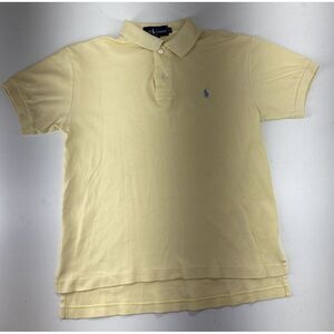 LAUREN RALPH LAUREN LRL Yellow Cotton Horse Polo Top Women's Size M EUC!!